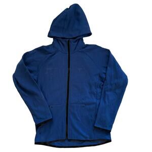 Kids Boys GapFit Tech Hoodie Blue Size xL Full Zip Black Trim Lightweight